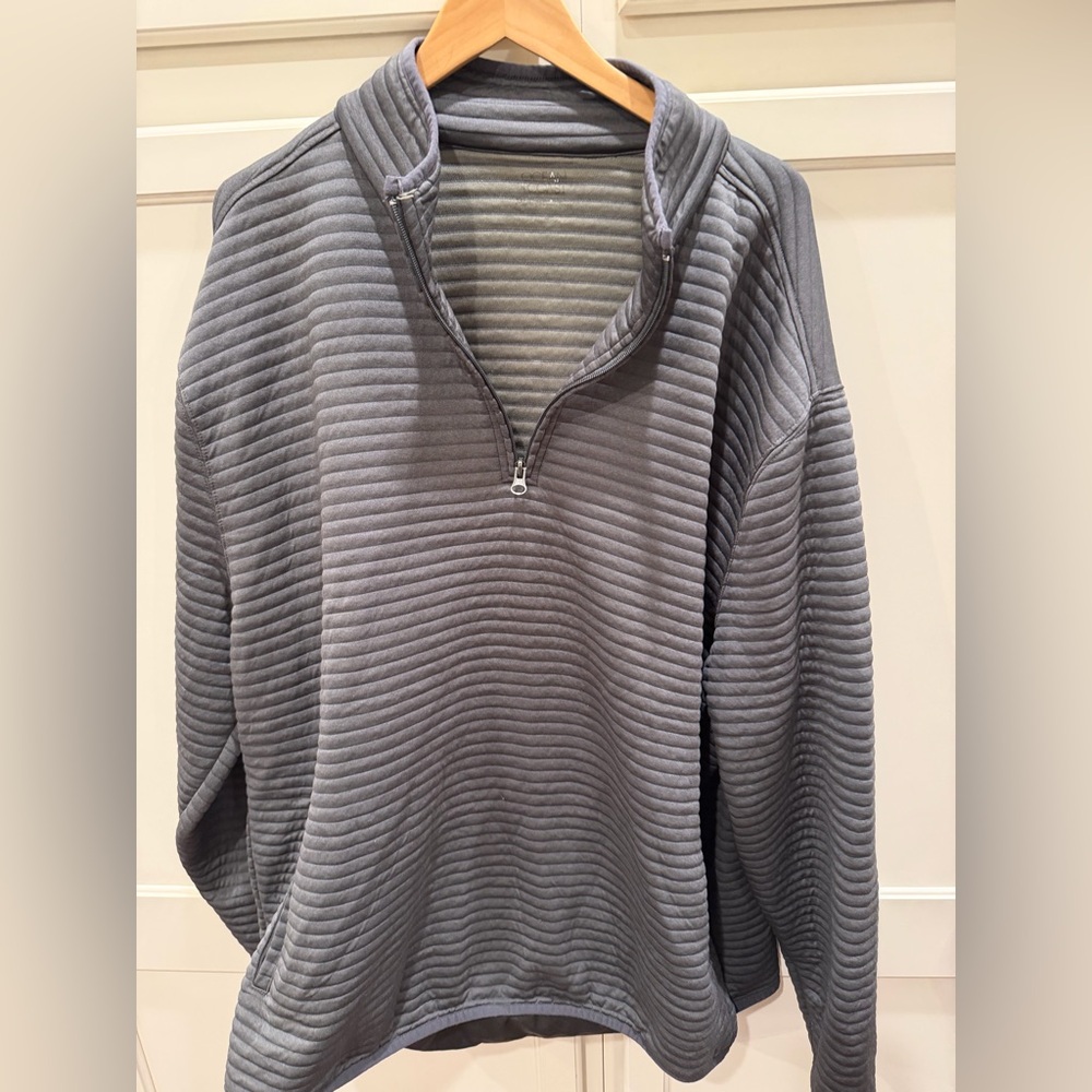 Men's Ocean and Coast Gray Quarter-Zip Sweater